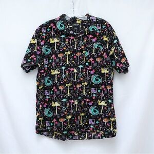 Alpha Beta Rock Star Drummer Print Musician Short Sleeve Shirt Men Concert Club